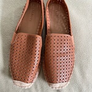 Talbots Woven Leather Slip-On Loafers in Cognac Brown NWOT